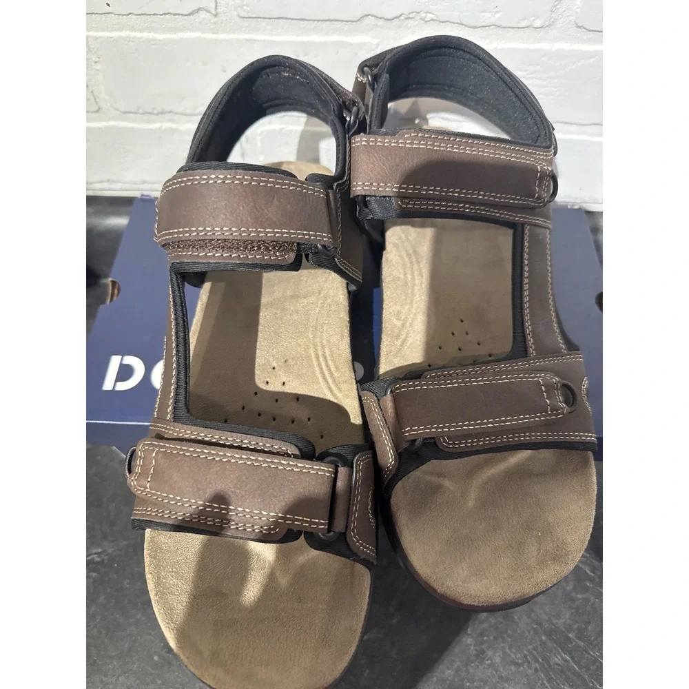 Dockers Supreme Comfort Mens Brown Adjustable Strap Sandals 90-22058 Size 12W